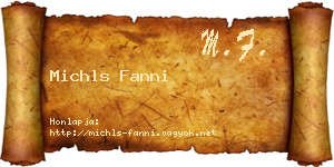 Michls Fanni névjegykártya